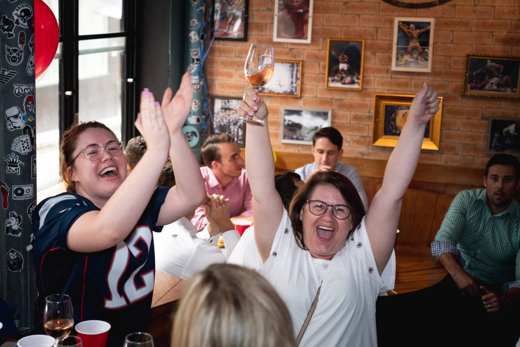 Guests celebrating a big night out